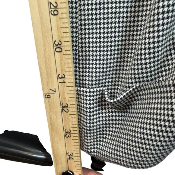 Semantiks Pants Women's Sz 14 Houndstooth Wide Leg Cuff Black White Faux Pockets - Picture 4 of 13